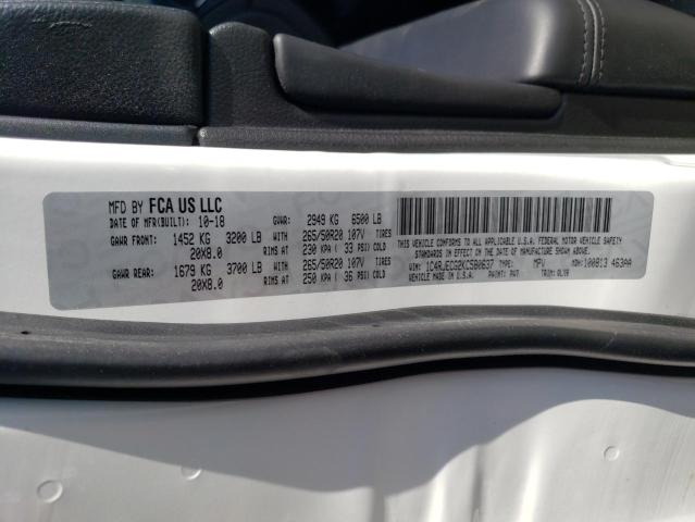 1C4RJECG2KC580637 Jeep Grand Cherokee Overland