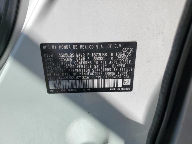 2020 HONDA FIT EXL 3HGGK5H92LM710237