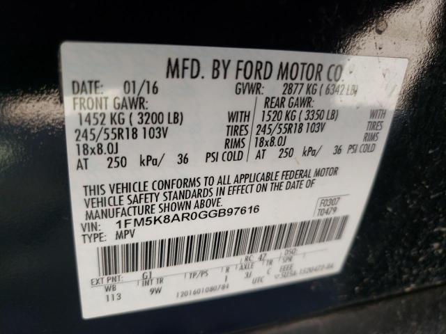 1FM5K8AR0GGB97616 Ford Explorer Police Interceptor