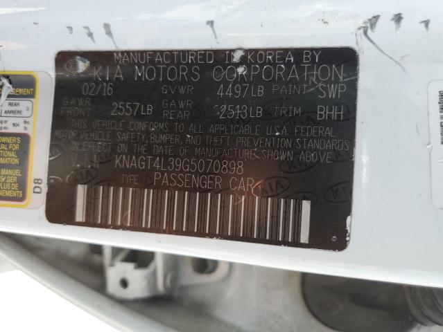KNAGT4L39G5070898 KIA Optima Lx