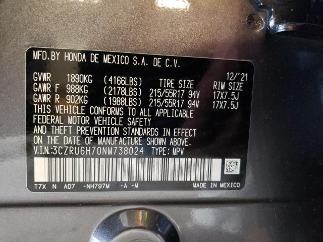 3CZRU6H70NM738024 Honda HR-V EXL 10