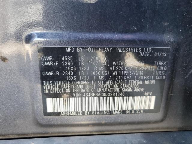 2013 Subaru Outback 2.5I VIN: 4S4BRBAC8D3281340 Lot: 62148904