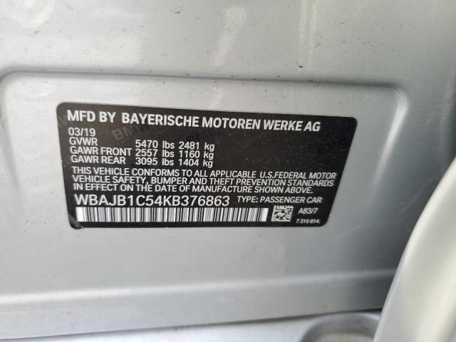 VIN WBAJB1C54KB376863 2019 BMW 5 Series, 530XE no.12