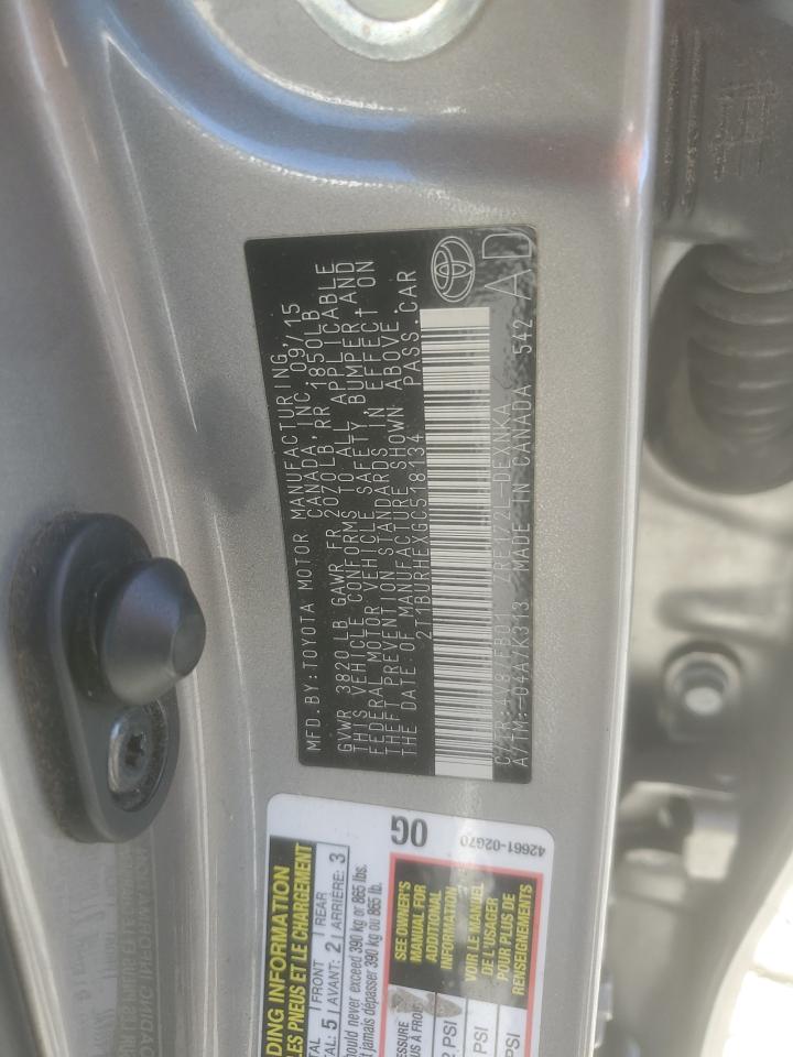 2T1BURHEXGC518134 TOYOTA COROLLA 2016