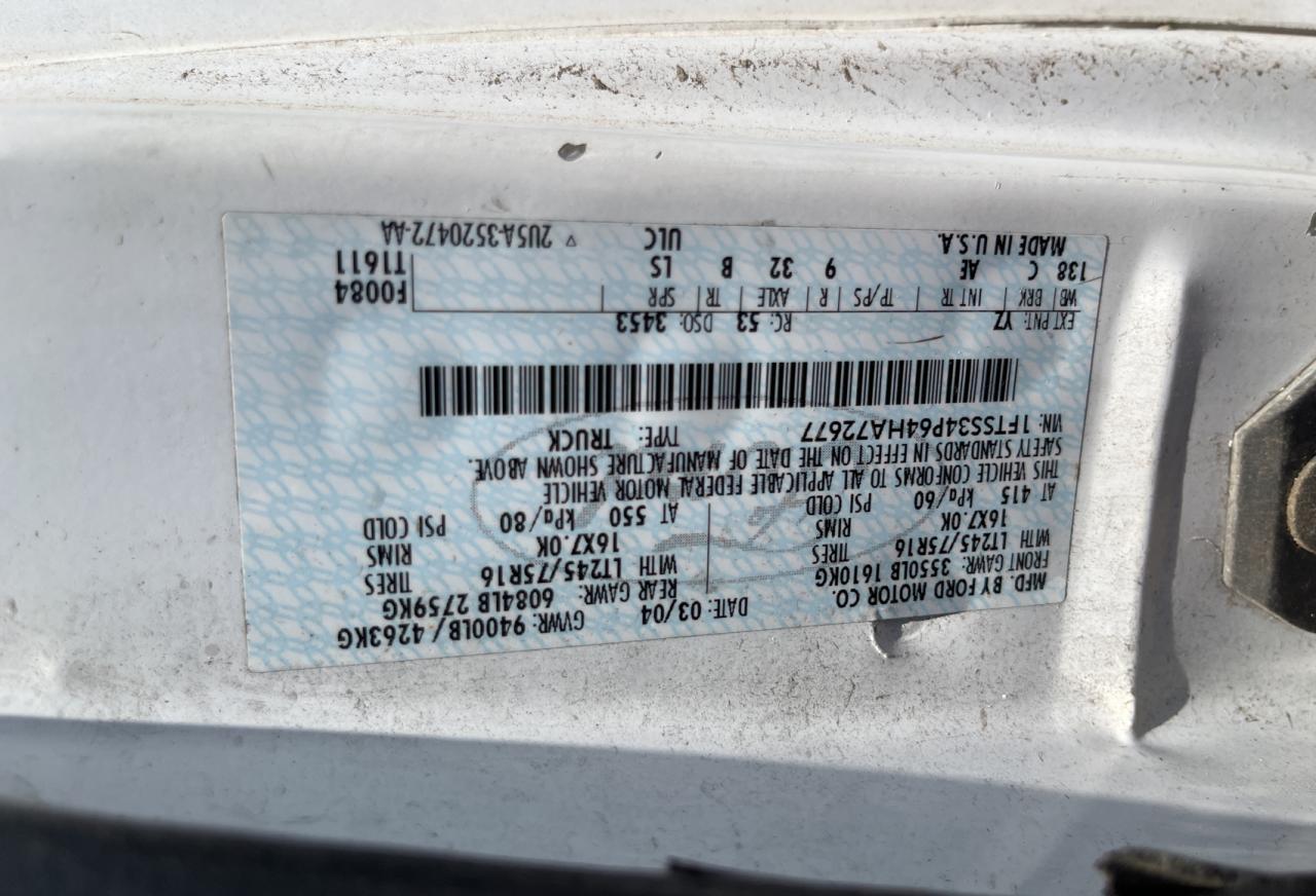 1FTSS34P64HA72677 2004 Ford Econoline E350 Super Duty Van