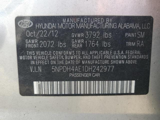 2013 Hyundai Elantra Gls VIN: 5NPDH4AE1DH242977 Lot: 61806234