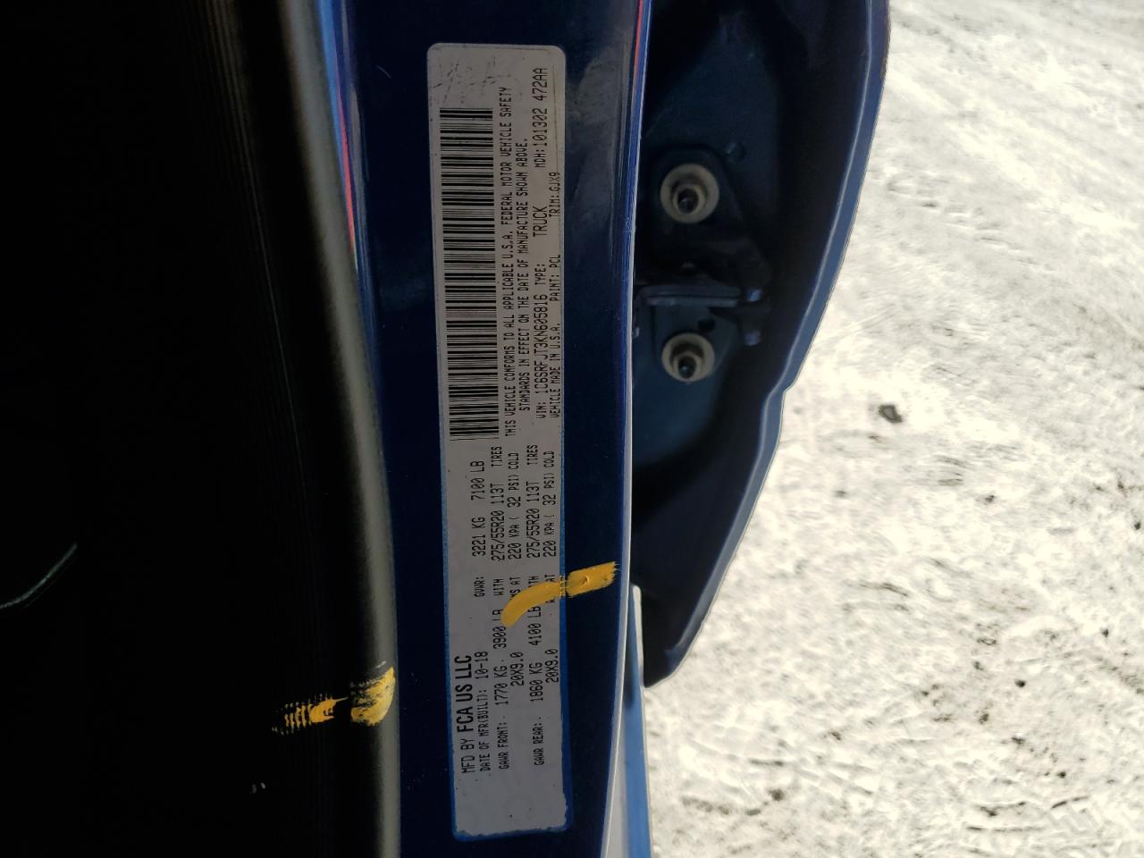 1C6SRFJT3KN605816 2019 Ram 1500 Laramie