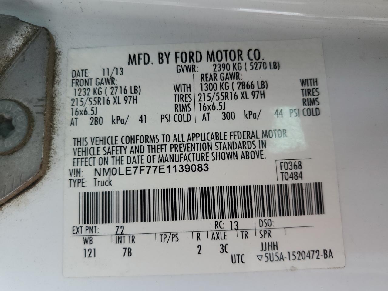 NM0LE7F77E1139083 2014 Ford Transit Connect Xlt