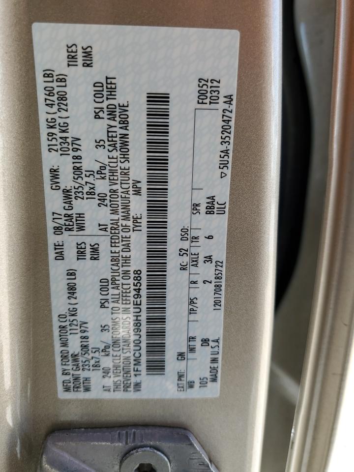 1FMCU0J98HUE94588 FORD ESCAPE 2017