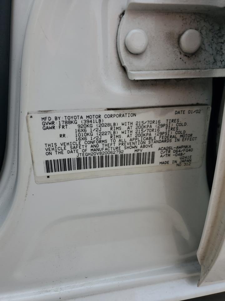 JTEGH20V820062792 2002 Toyota Rav4