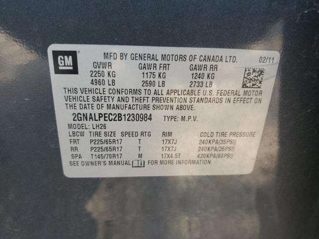 2011 Chevrolet Equinox Lt VIN: 2GNALPEC2B1230984 Lot: 62478804