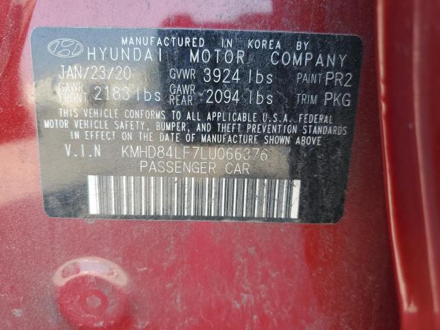 VIN KMHD84LF7LU066376 2020 Hyundai Elantra, Sel no.12