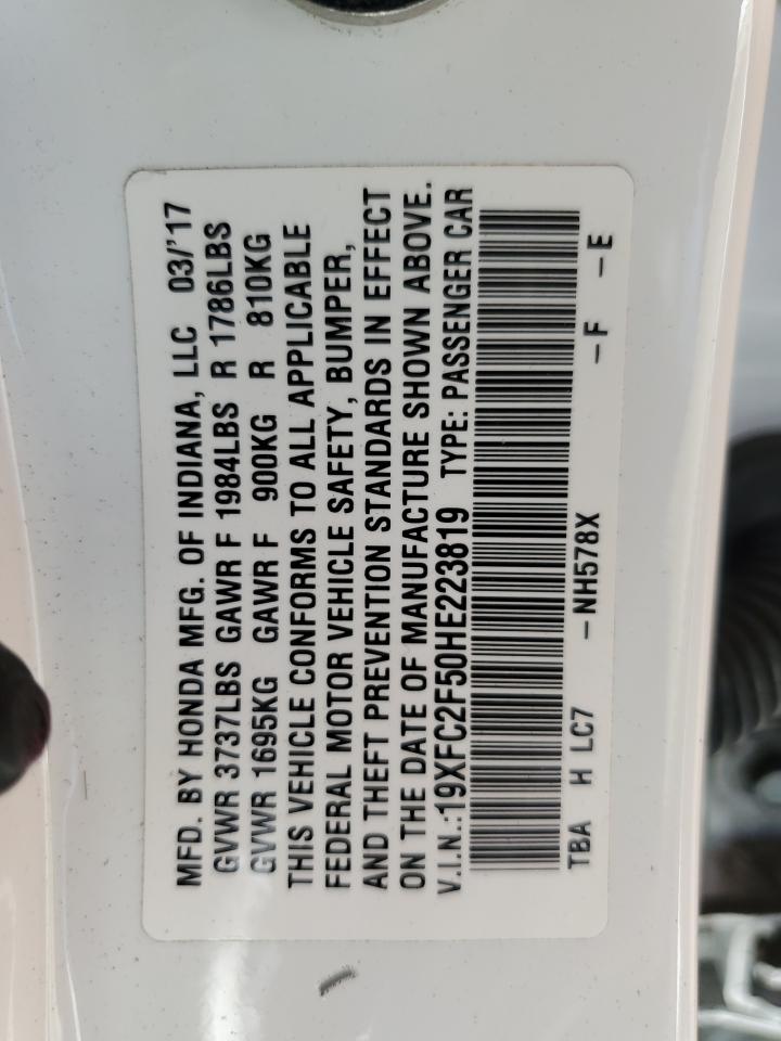 19XFC2F50HE223819 2017 Honda Civic Lx 19XFC2F50HE223819 2017 Honda Civic Lx