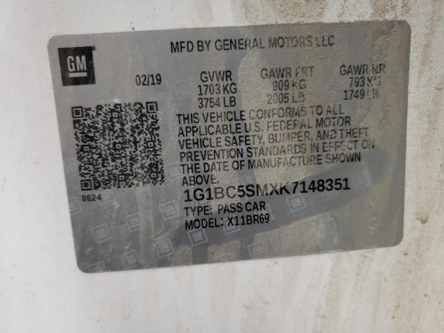 2019 CHEVROLET CRUZE LS - 1G1BC5SMXK7148351