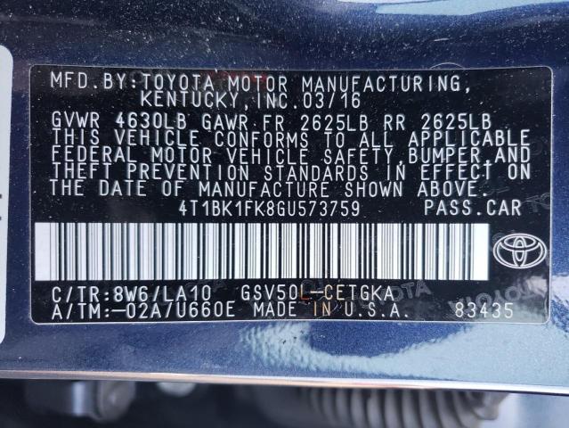 4T1BK1FK8GU573759 2016 TOYOTA CAMRY - Image 12