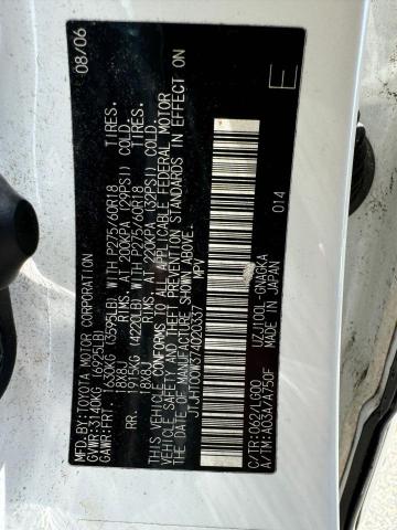 2007 Lexus Lx 470 VIN: JTJHT00W374020337 Lot: 62450434