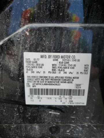 2017 Ford Edge Sel VIN: 2FMPK3J88HBB43623 Lot: 61630044