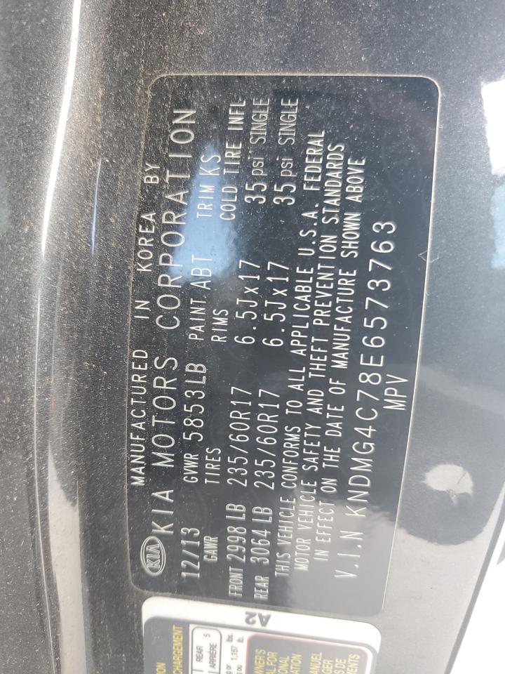 2014 Kia Sedona Lx vin: KNDMG4C78E6573763