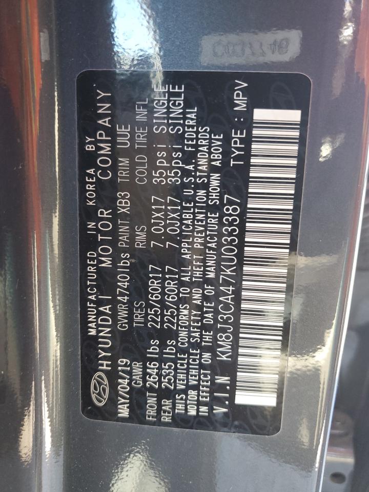 KM8J3CA47KU033387 2019 Hyundai Tucson Limited