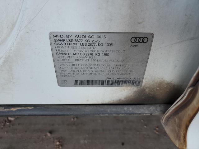 2016 AUDI SQ5 PREMIU WA1CCAFP7GA010585
