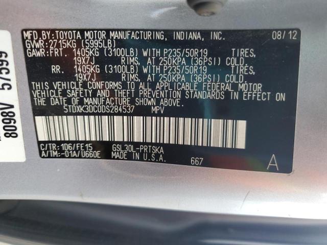 5TDXK3DC0DS284537 2013 Toyota Sienna Sport