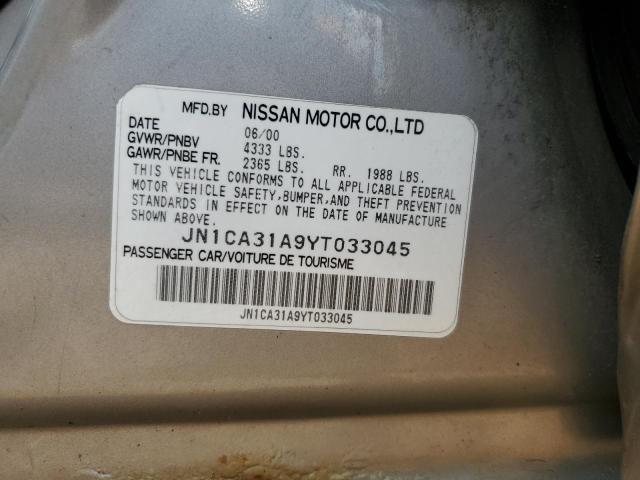 2000 Nissan Maxima Gle VIN: JN1CA31A9YT033045 Lot: 63017174