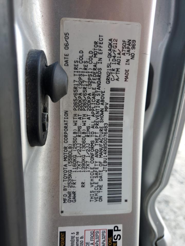 JTEBU14R850076483 2005 Toyota 4Runner Sr5