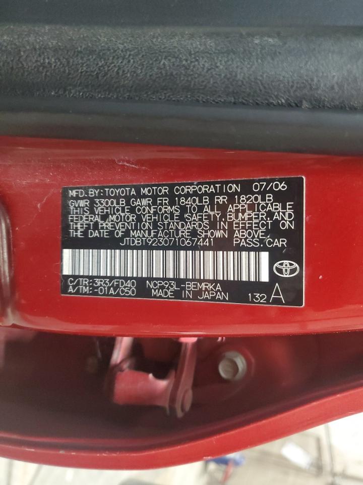 JTDBT923071067441 2007 Toyota Yaris