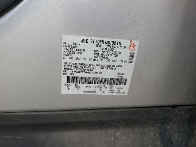 2016 Ford Explorer Limited VIN: 1FM5K7F88GGA79193 Lot: 62069204