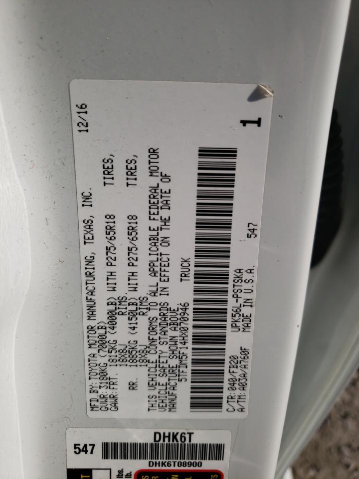 5TFDM5F14HX070946 TOYOTA TUNDRA 2017