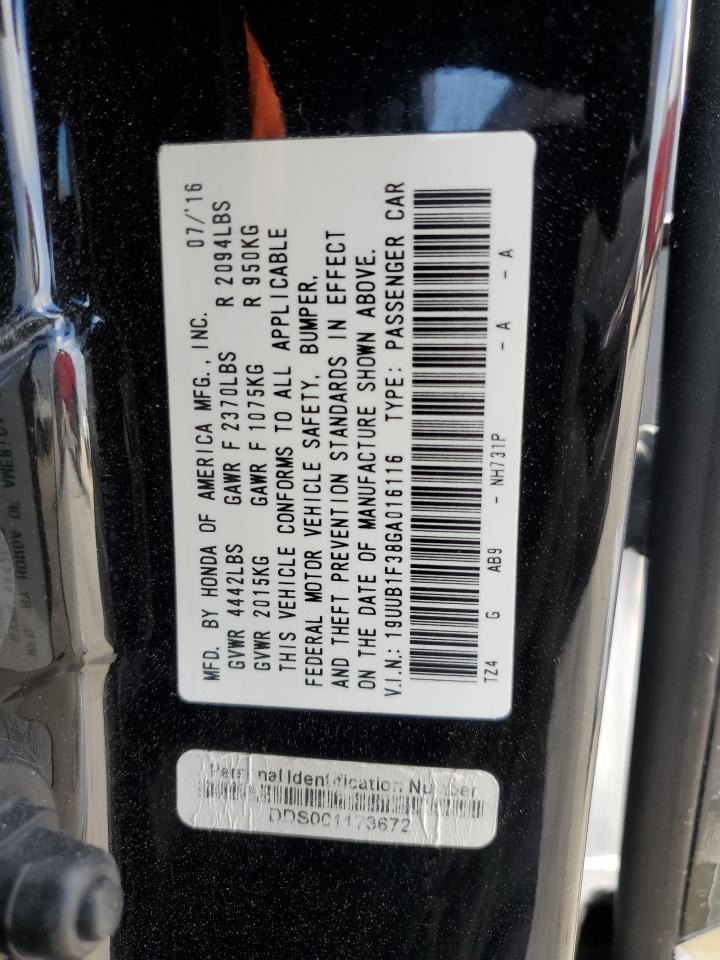 19UUB1F38GA016116 2016 Acura Tlx
