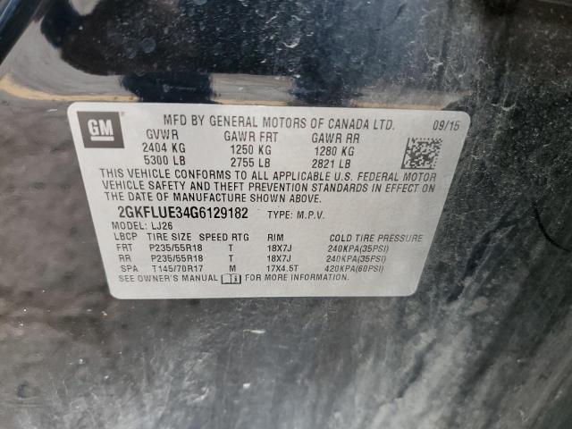 VIN 2GKFLUE34G6129182 2016 GMC Terrain, Slt no.13