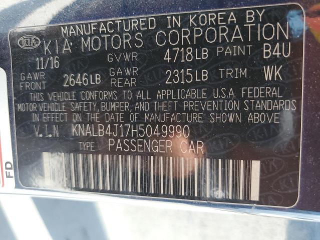 2017 KIA CADENZA PR - KNALB4J17H5049990