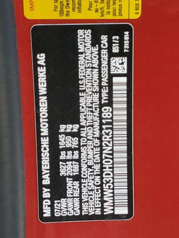 2022 Mini Cooper S VIN: WMW53DH07N2R31189 Lot: 60026884