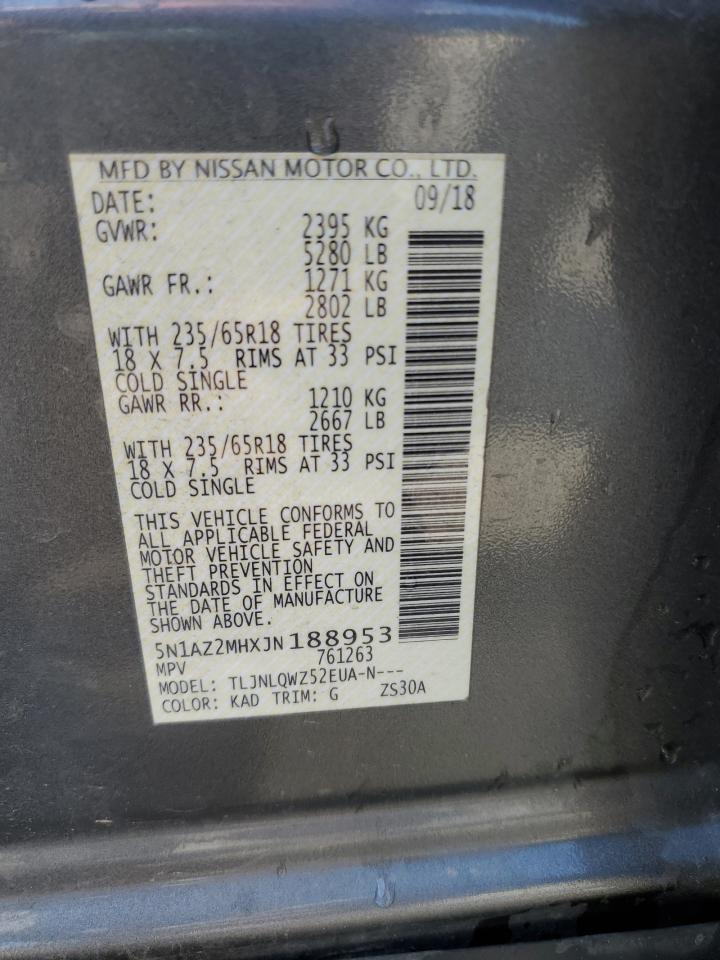 5N1AZ2MHXJN188953 2018 Nissan Murano S