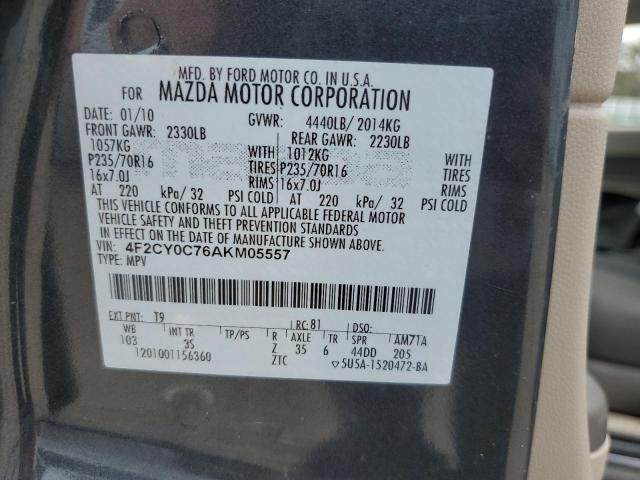 2010 Mazda Tribute I VIN: 4F2CY0C76AKM05557 Lot: 62757894