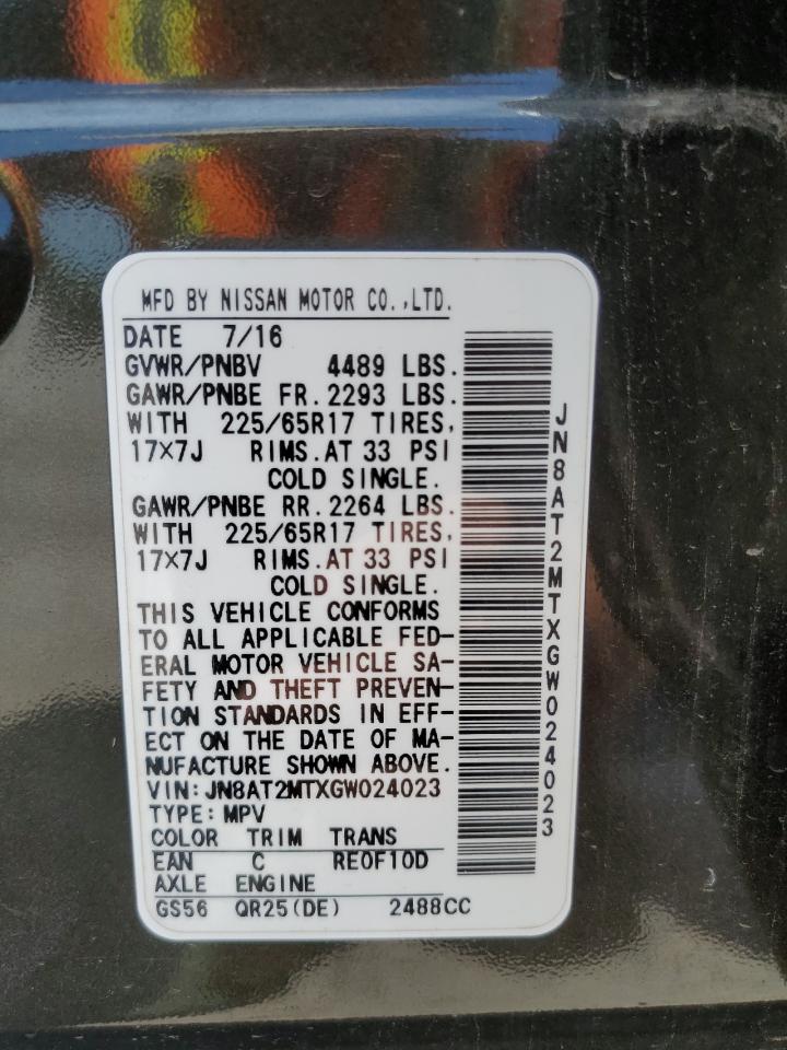 JN8AT2MTXGW024023 NISSAN ROGUE 2016