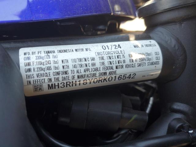 2024 YAMAHA YZFR3 A - MH3RH18Y0RK016542