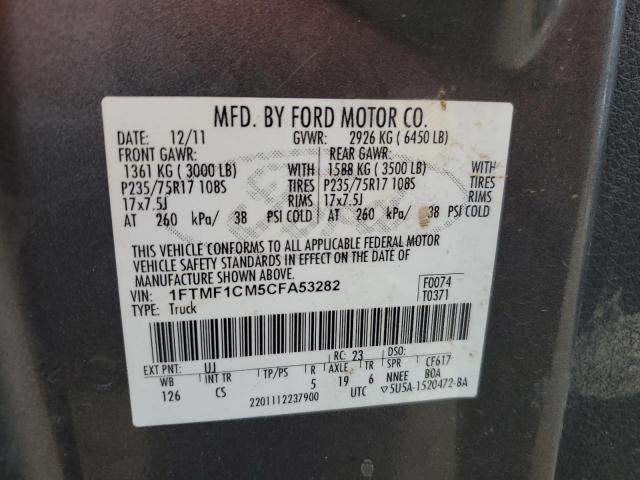 2012 Ford F150 VIN: 1FTMF1CM5CFA53282 Lot: 61104554