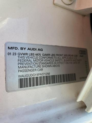 2023 Audi A3 Premium VIN: WAUGUDGY4PA071256 Lot: 63387854