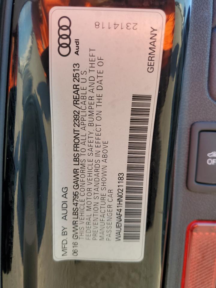 WAUENAF41HN021183 2017 Audi A4 Premium Plus