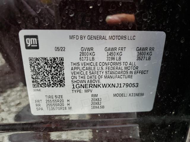 2022 CHEVROLET TRAVERSE H 1GNERNKWXNJ179053  65130274