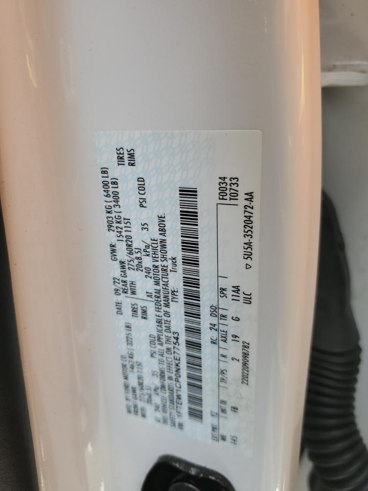 1FTEW1CP0NKE77543 2022 Ford F150 Supercrew