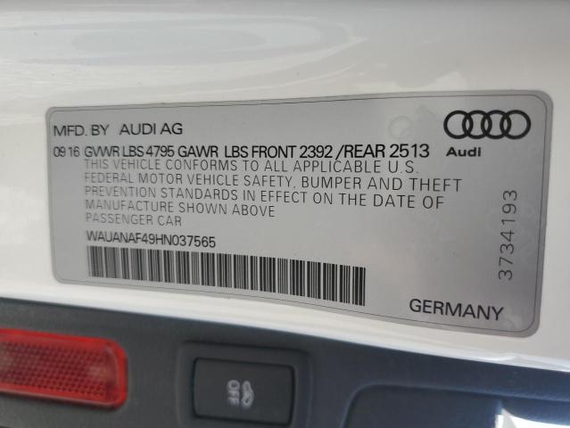 VIN WAUANAF49HN037565 2017 Audi A4, Premium no.12