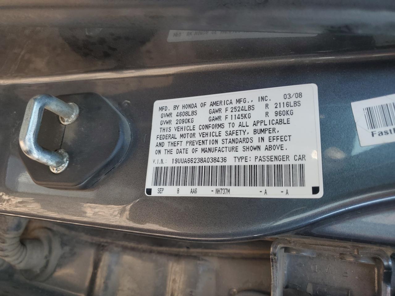 19UUA66238A038436 2008 Acura Tl