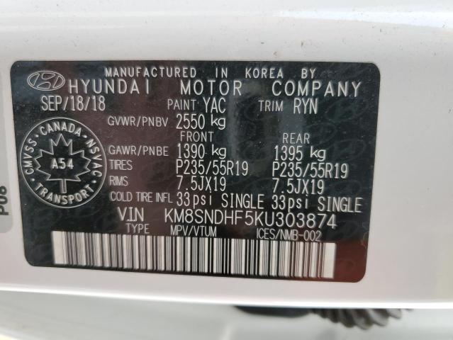 2019 HYUNDAI SANTA FE X - KM8SNDHF5KU303874