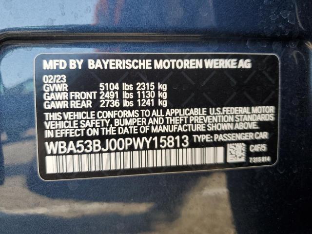 VIN WBA53BJ00PWY15813 2023 BMW 5 Series, 540 I no.13