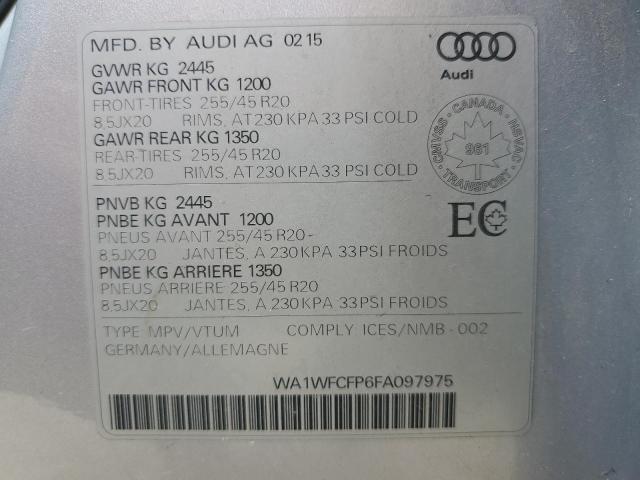 2015 AUDI Q5 PRESTIG WA1WFCFP6FA097975