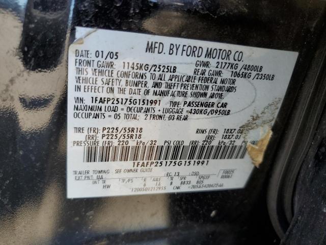 2005 Ford Five Hundred Limited VIN: 1FAFP25175G151991 Lot: 61340324