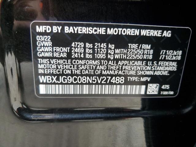 2022 BMW X1 xDrive28I VIN: WBXJG9C08N5V27488 Lot: 62262554